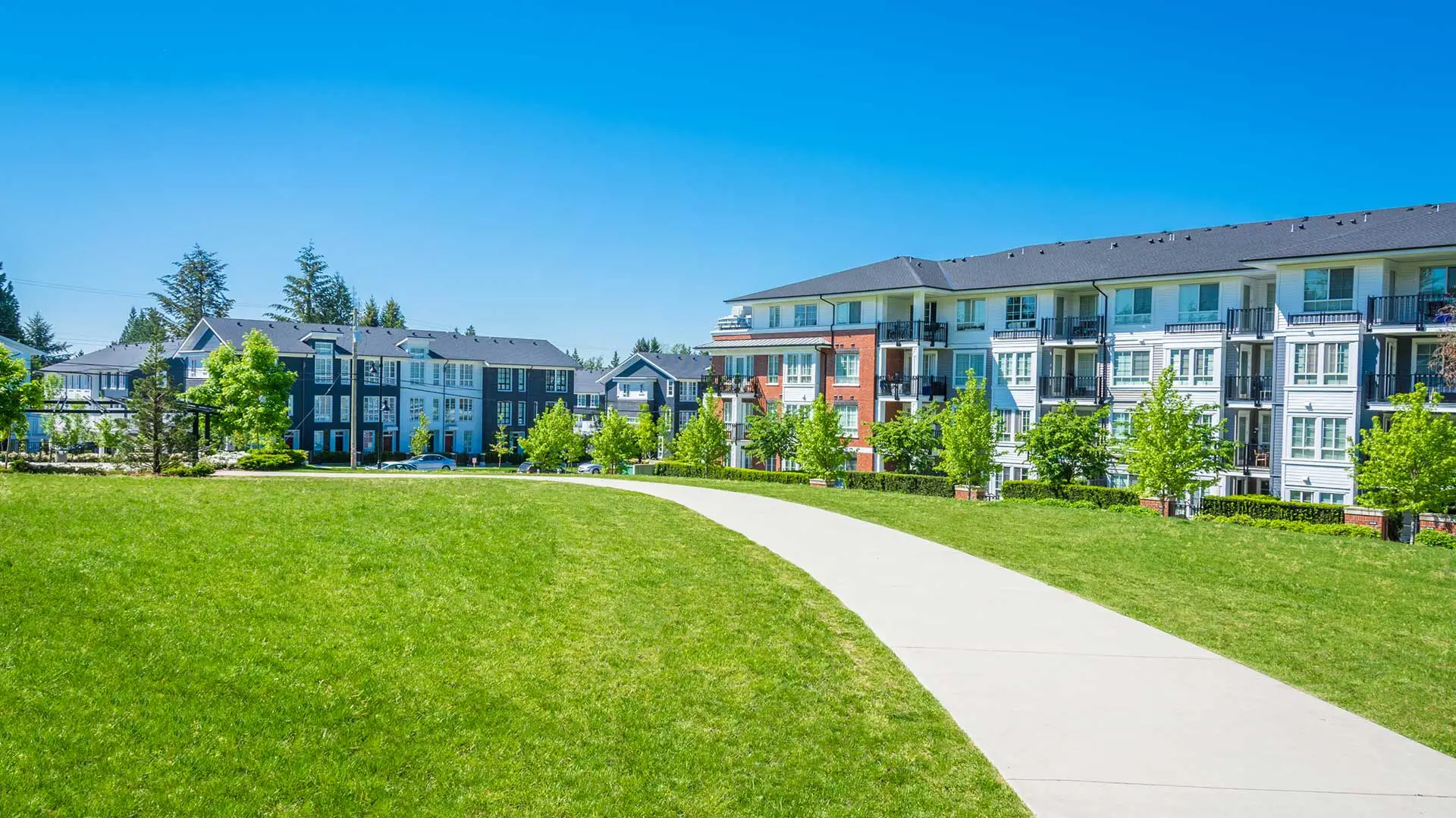 A beautiful commercial property with a great lawn.